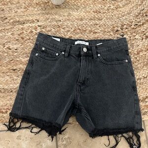 BLACK DENIM SHORTS